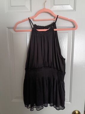 Express Black Sleeveless Top with Smocked Waist Size Medium
